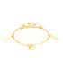 The "Hamsa Hand and Butterfly Charm Bracelet and Anklet" is crafted in 14k gold-filled material with a delicate chain design, showcasing four butterfly charms.
